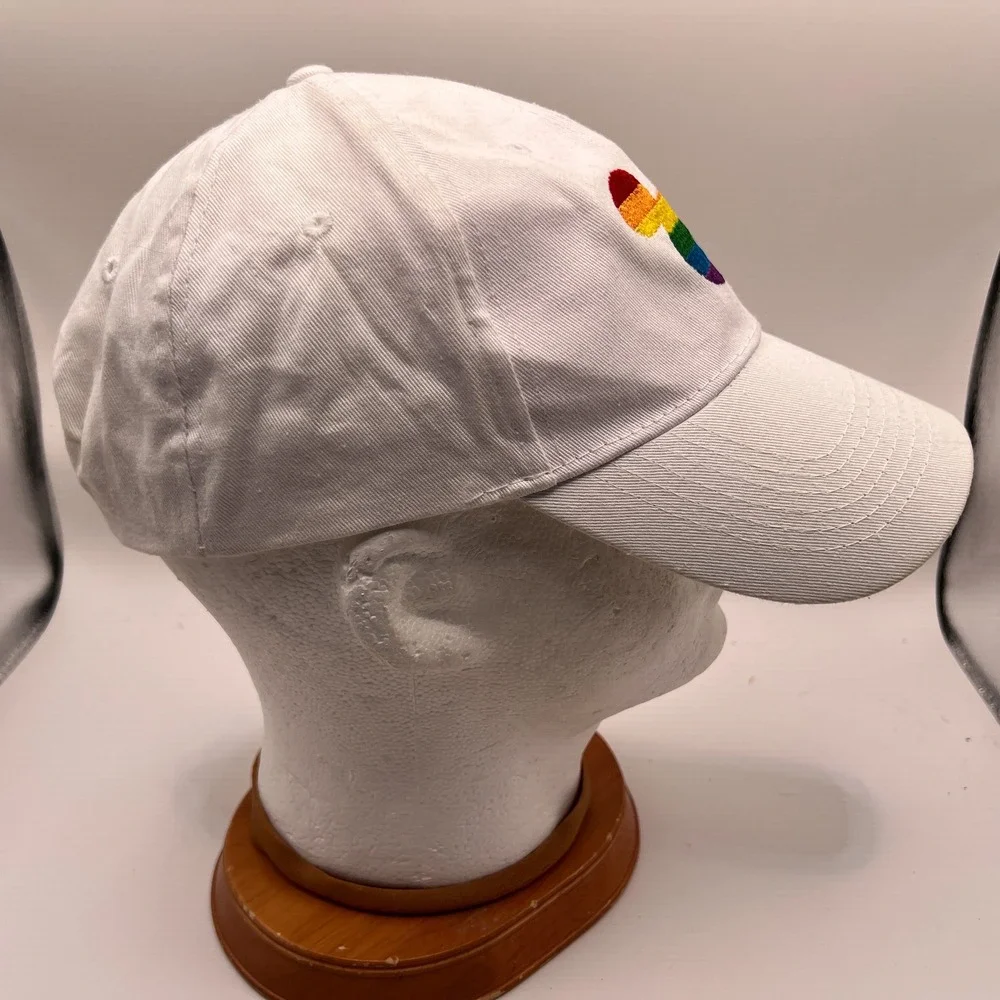 Disney Pride Collection Mickey Mouse Rainbow White Snapback Baseball Hat Cap